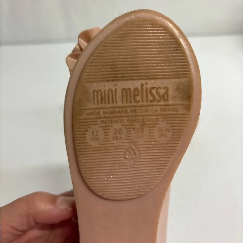 Mini Melissa Girl's Ultragirl Flower BB mary jane flats in pink blush size 12